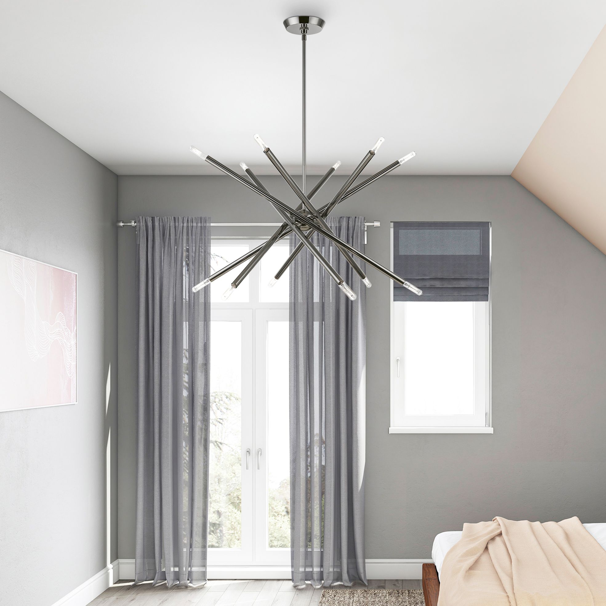 Soho 12 Light Black Chrome Chandelier