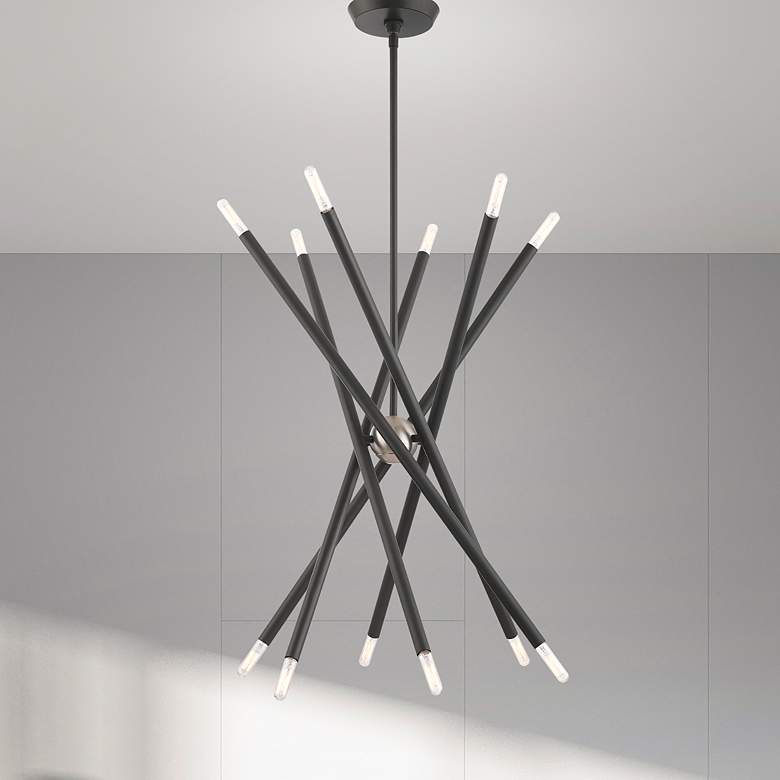 Image 1 Soho 12 Light Scandinavian Gray Chandelier