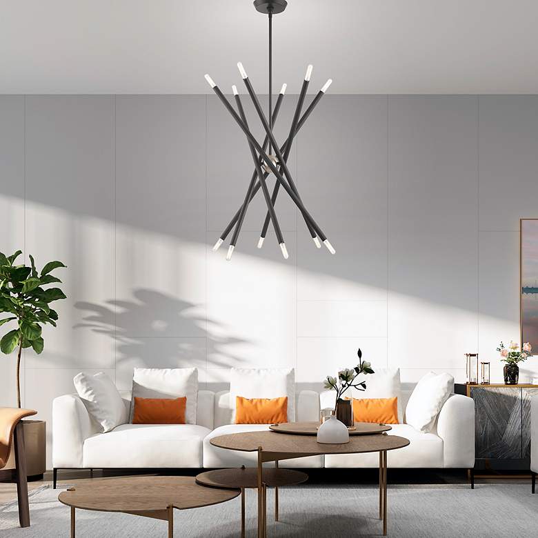 Image 3 Soho 12 Light Scandinavian Gray Chandelier more views