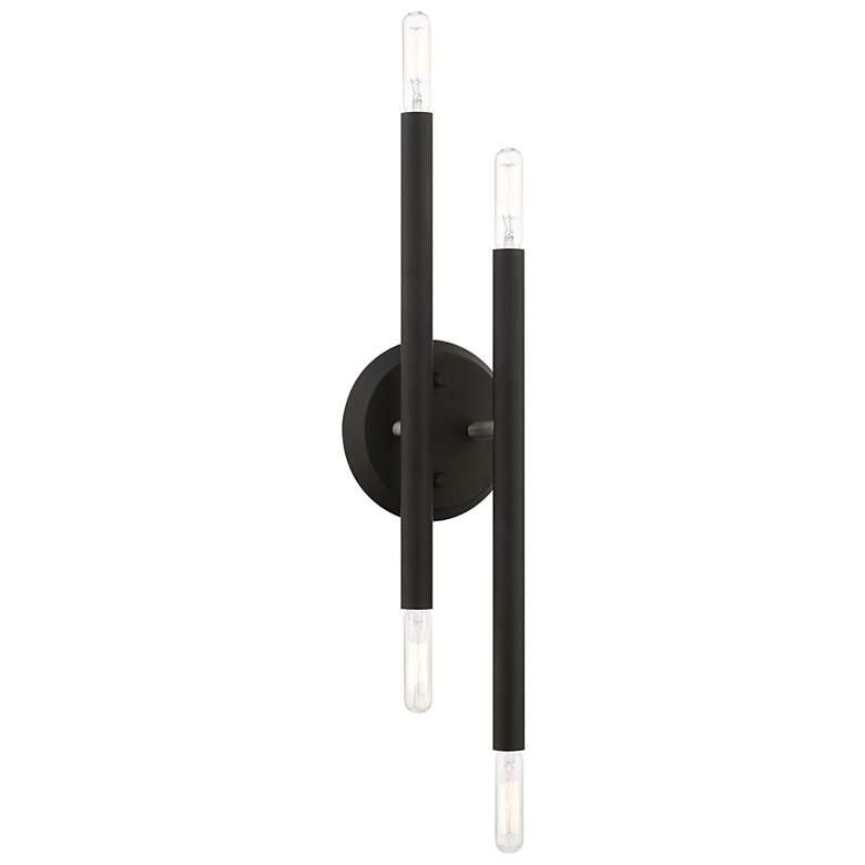 Image 2 Soho 17" High Black with Brushed Nickel 4-Light Wall Sconce