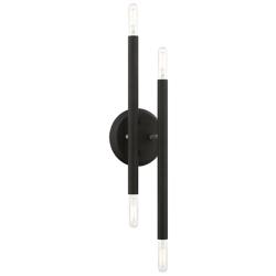 Soho 17" High Black with Brushed Nickel 4-Light Wall Sconce