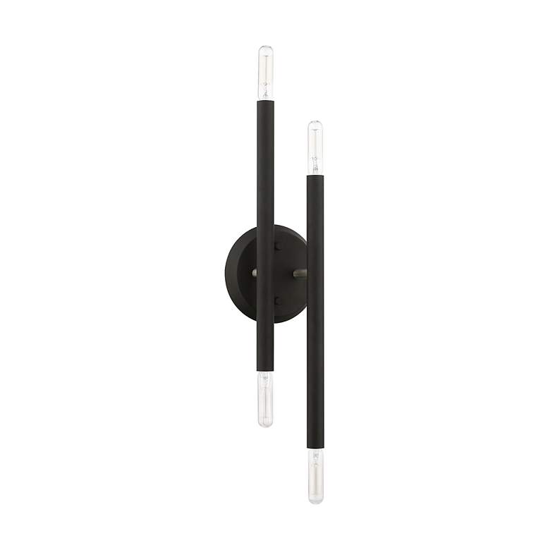 Image 3 Soho 17" High Black with Brushed Nickel 4-Light Wall Sconce more views