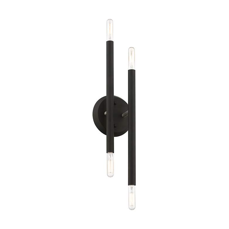 Image 5 Soho 17" High Black with Brushed Nickel 4-Light Wall Sconce more views