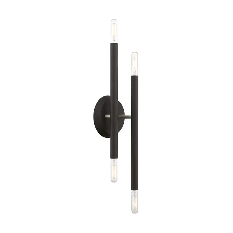Image 6 Soho 17" High Black with Brushed Nickel 4-Light Wall Sconce more views