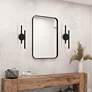 Soho 17" High Black with Brushed Nickel 4-Light Wall Sconce