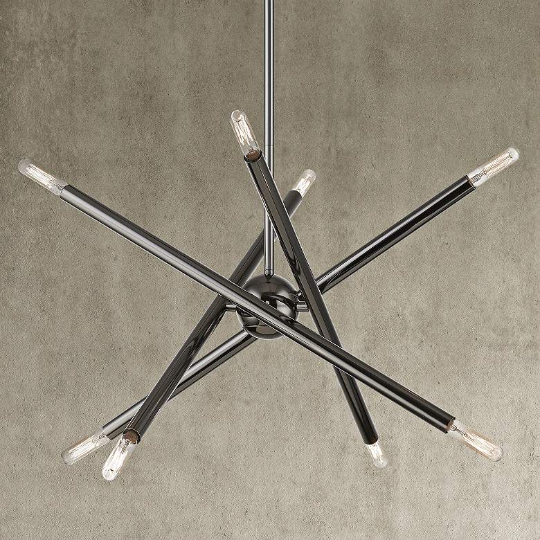 Image 1 Soho 19 1/2" Wide Black Chrome 8-Light Geometric Chandelier