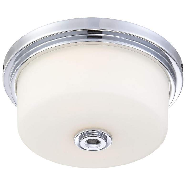 Image 1 Soho; 2 Light; Medium Flush Fixture with Satin White Glass