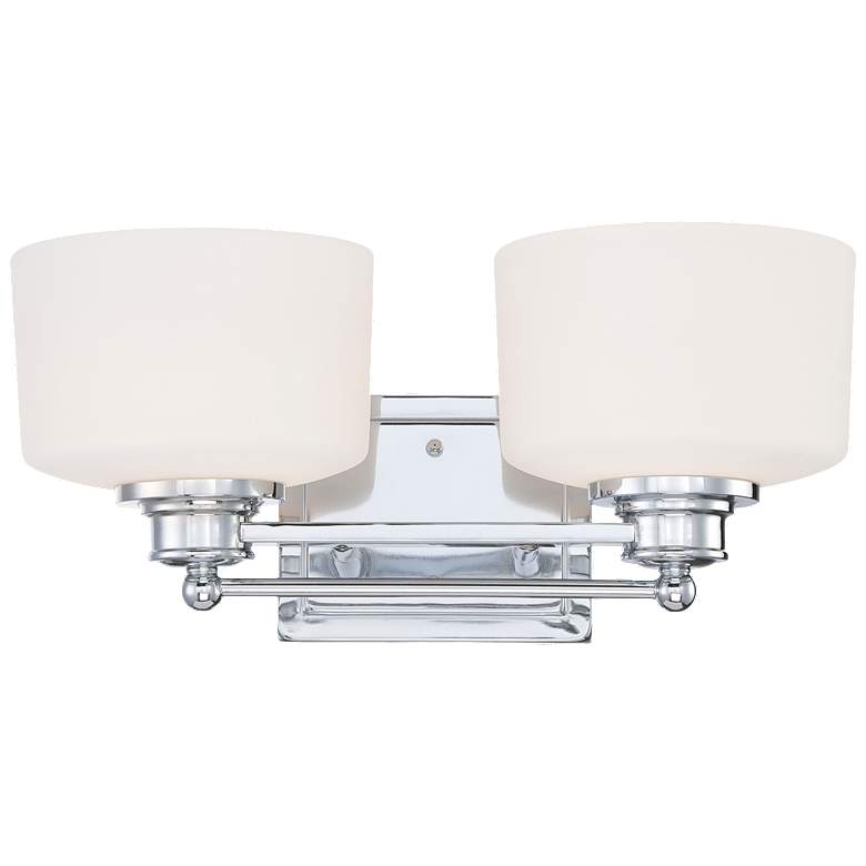 Image 1 Soho; 2 Light; Vanity Fixture with Satin White Glass
