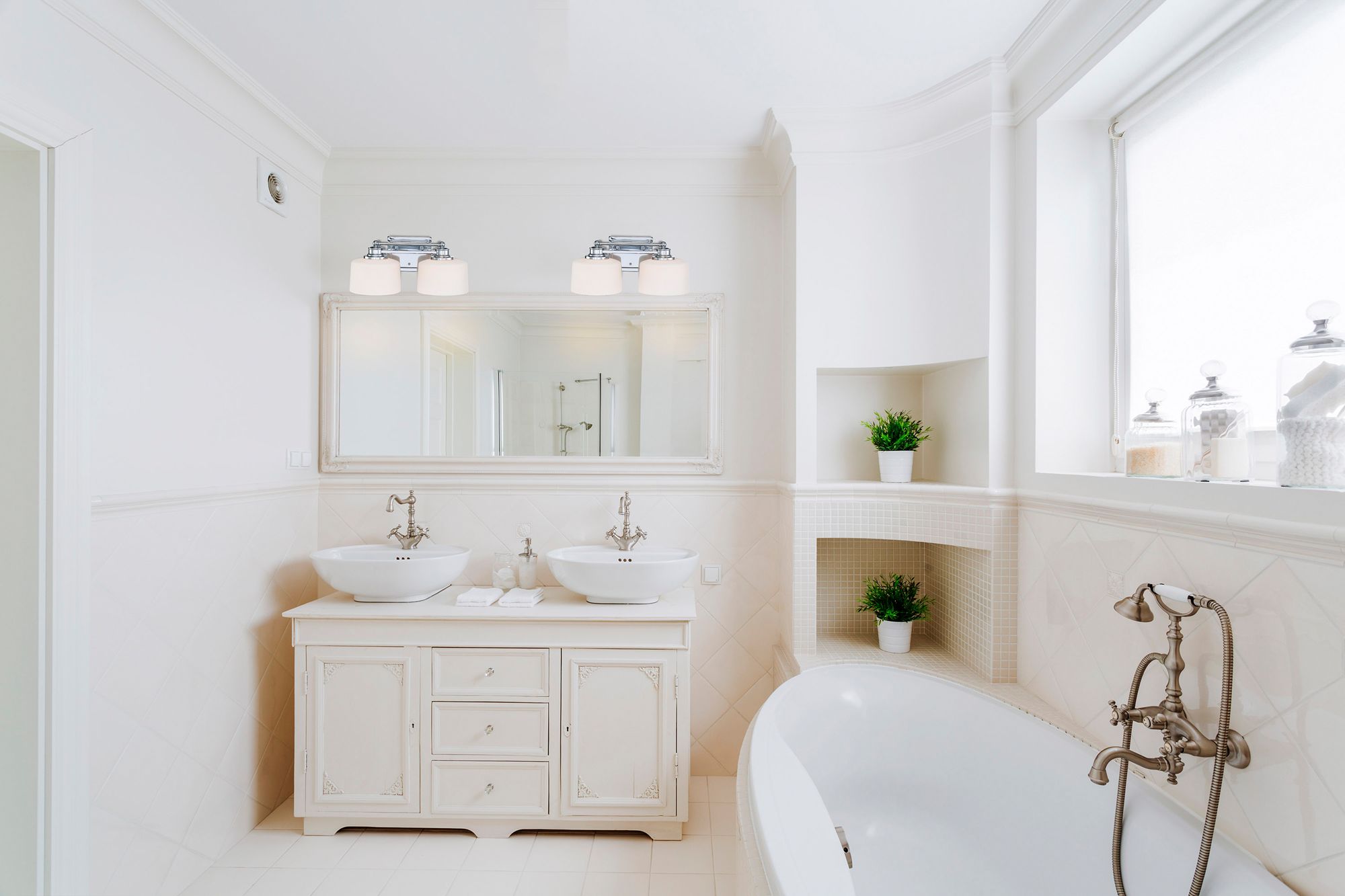 Image 4 Soho; 2 Light; Vanity Fixture with Satin White Glass more views