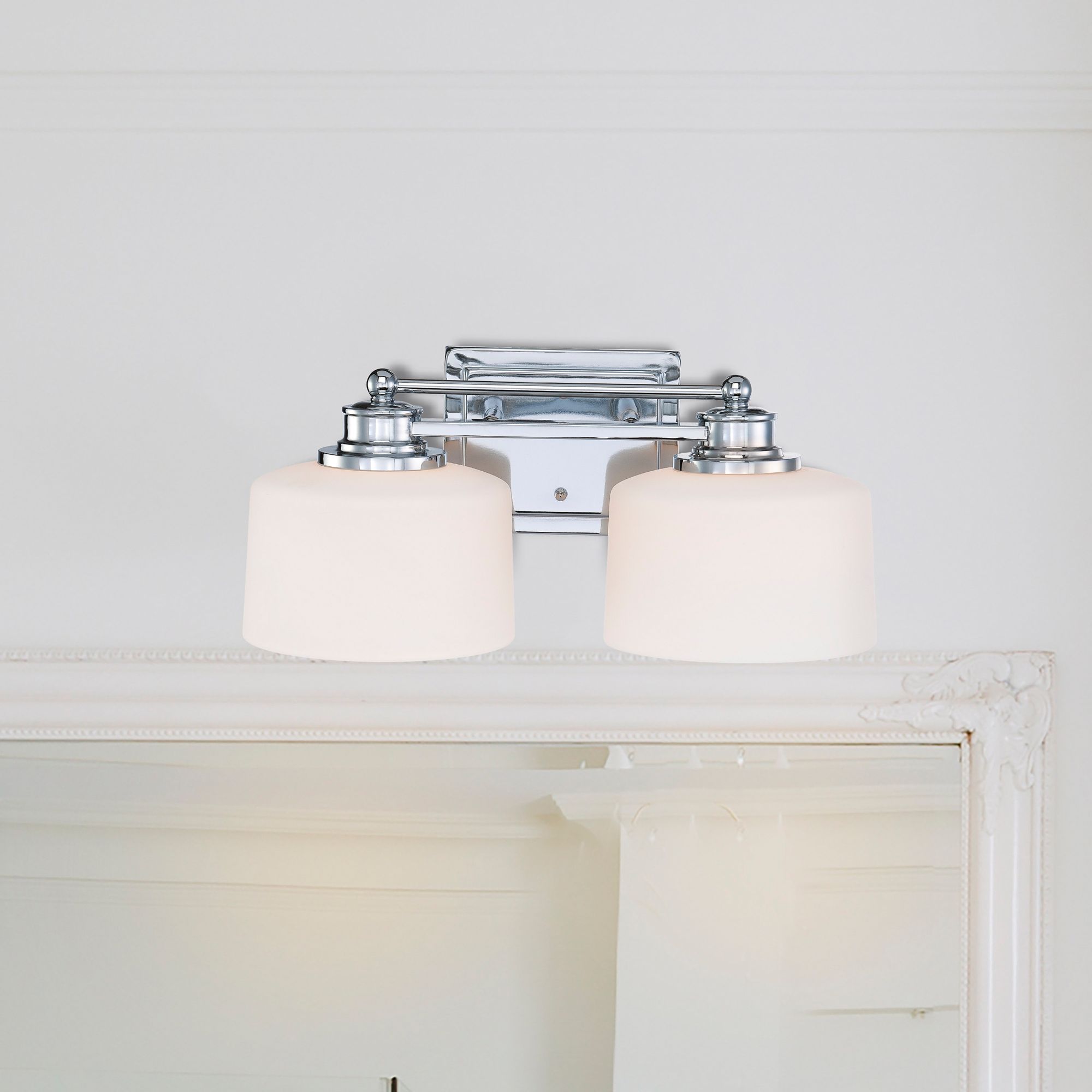 Image 5 Soho; 2 Light; Vanity Fixture with Satin White Glass more views