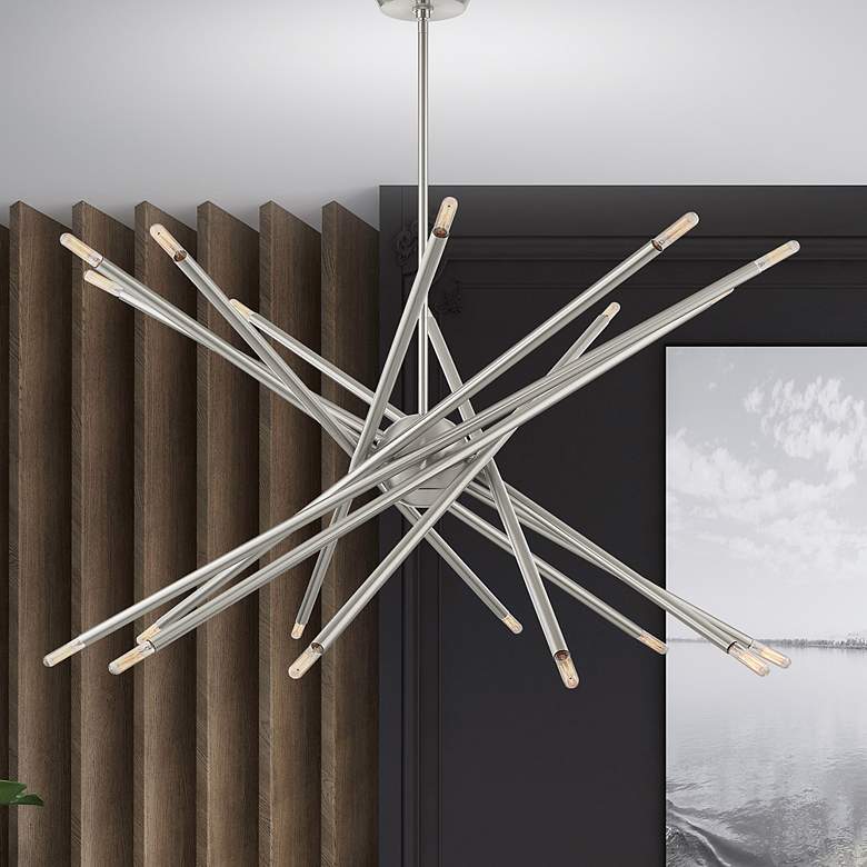 Image 1 Soho 20 Light Brushed Nickel Chandelier