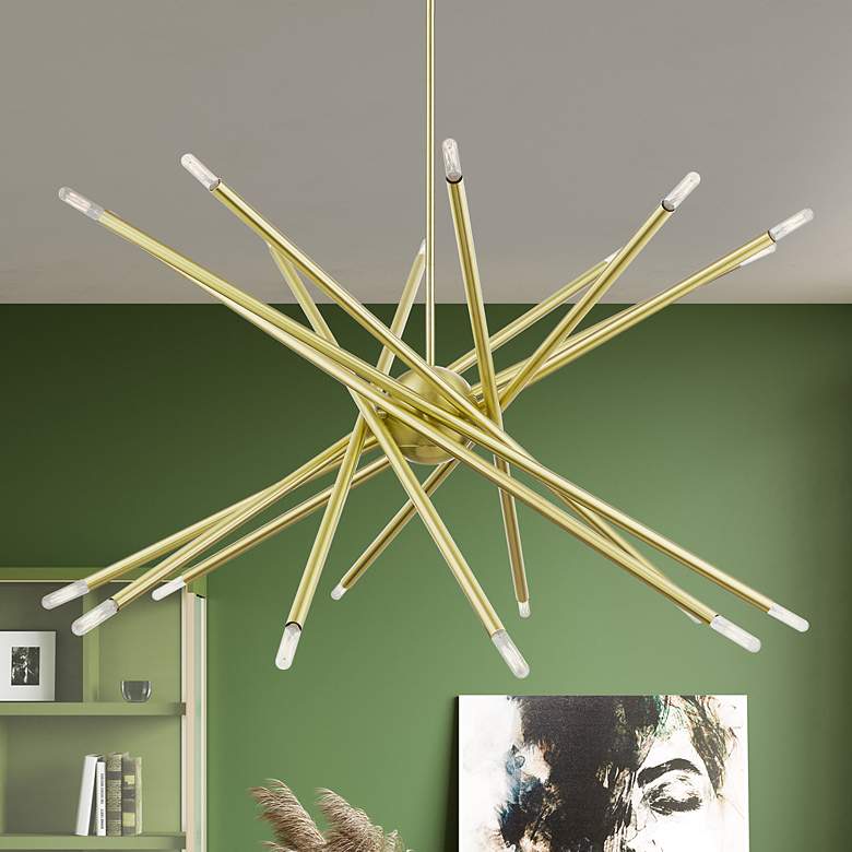 Image 1 Soho 20 Light Satin Brass Large Chandelier
