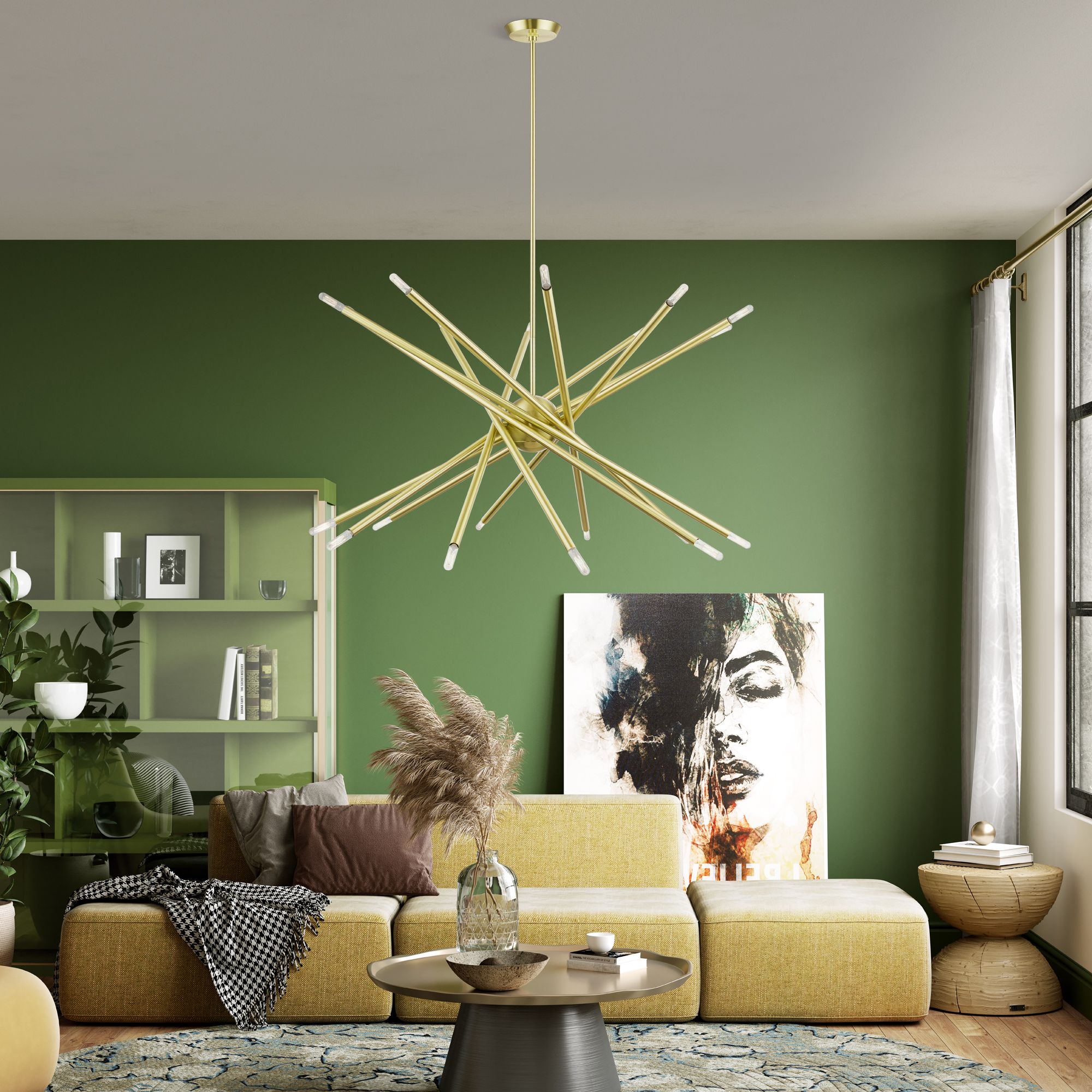 Soho 20 Light Satin Brass Large Chandelier