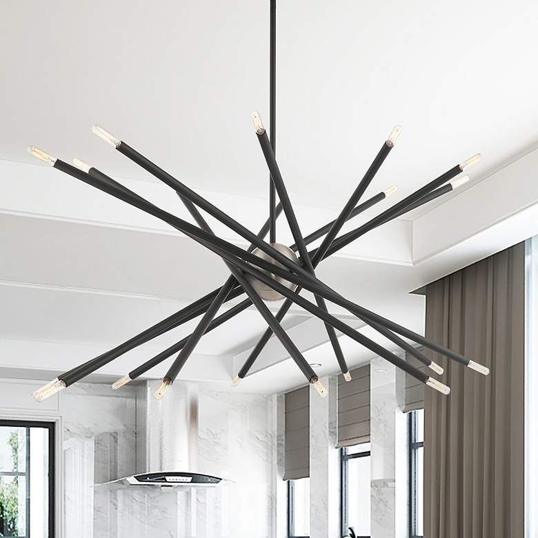 Image 1 Soho 20 Light Scandinavian Gray Chandelier