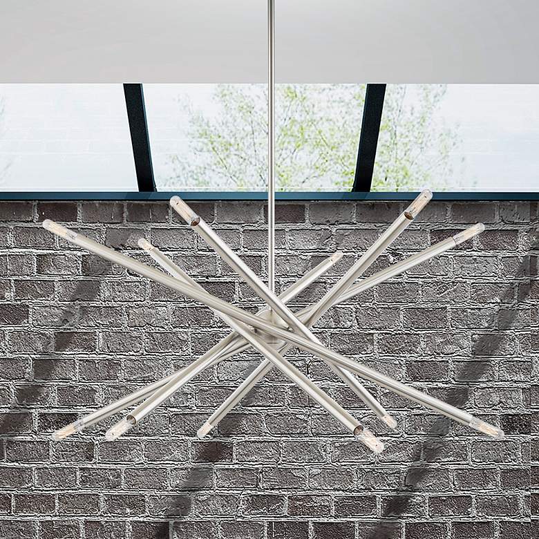 Image 1 Soho 27 1/2" Wide Brushed Nickel 12-Light Sputnik Pendant