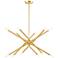 Soho 27 1/2" Wide Satin Brass 12-Light Sputnik Chandelier
