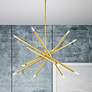 Soho 27 1/2" Wide Satin Brass 12-Light Sputnik Chandelier in scene