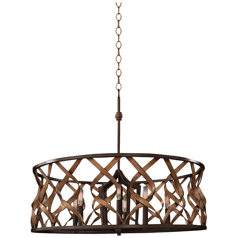 Image 2 Soho 28" Wide Milk Chocolate Iron Open-Drum Pendant Light