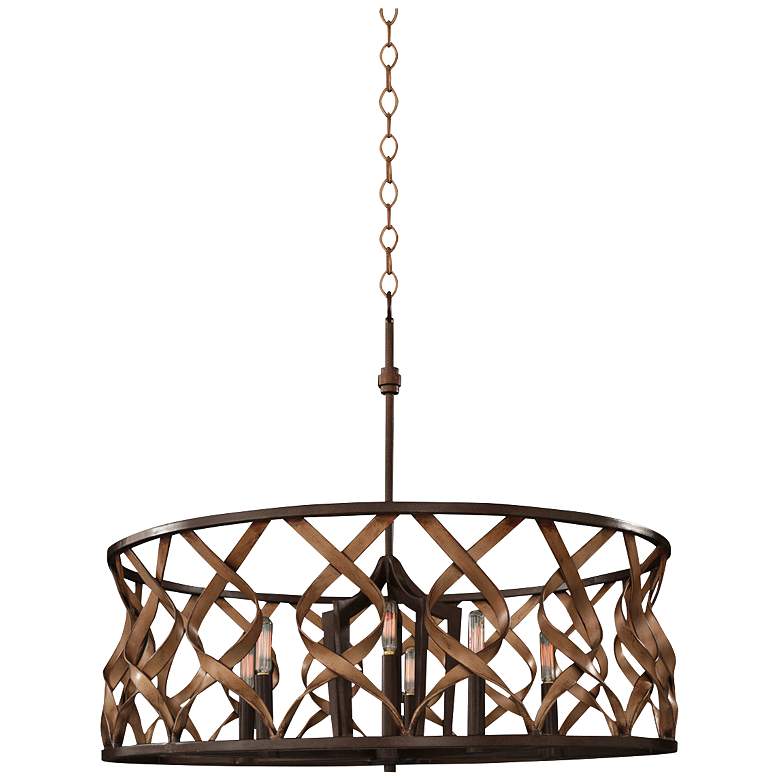 Image 2 Soho 28 inch Wide Milk Chocolate Iron Open-Drum Pendant Light