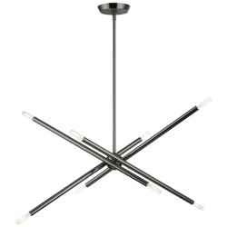 Soho 31 1/2" Wide Black Chrome 8-Light Linear Chandelier