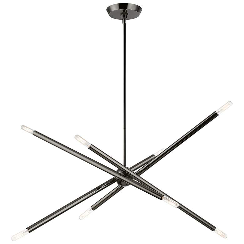 Image 4 Soho 31 1/2" Wide Black Chrome 8-Light Linear Chandelier more views