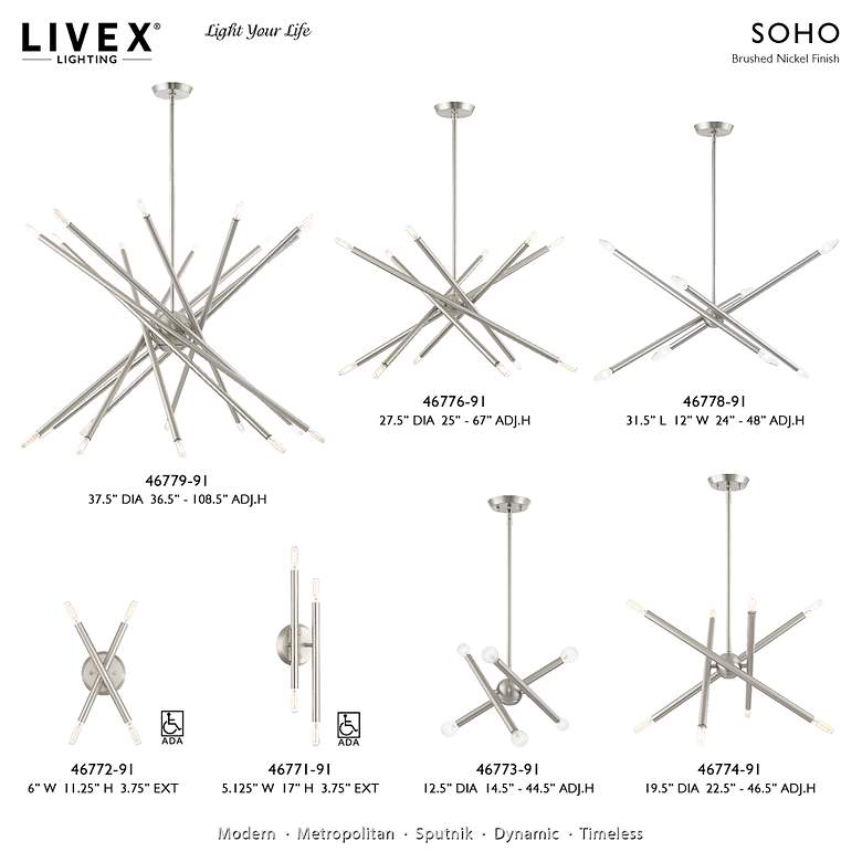 Image 3 Soho 31 1/2" Wide Brushed Nickel 8-Light Linear Chandelier more views