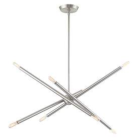 Image5 of Soho 31 1/2" Wide Brushed Nickel 8-Light Linear Chandelier more views