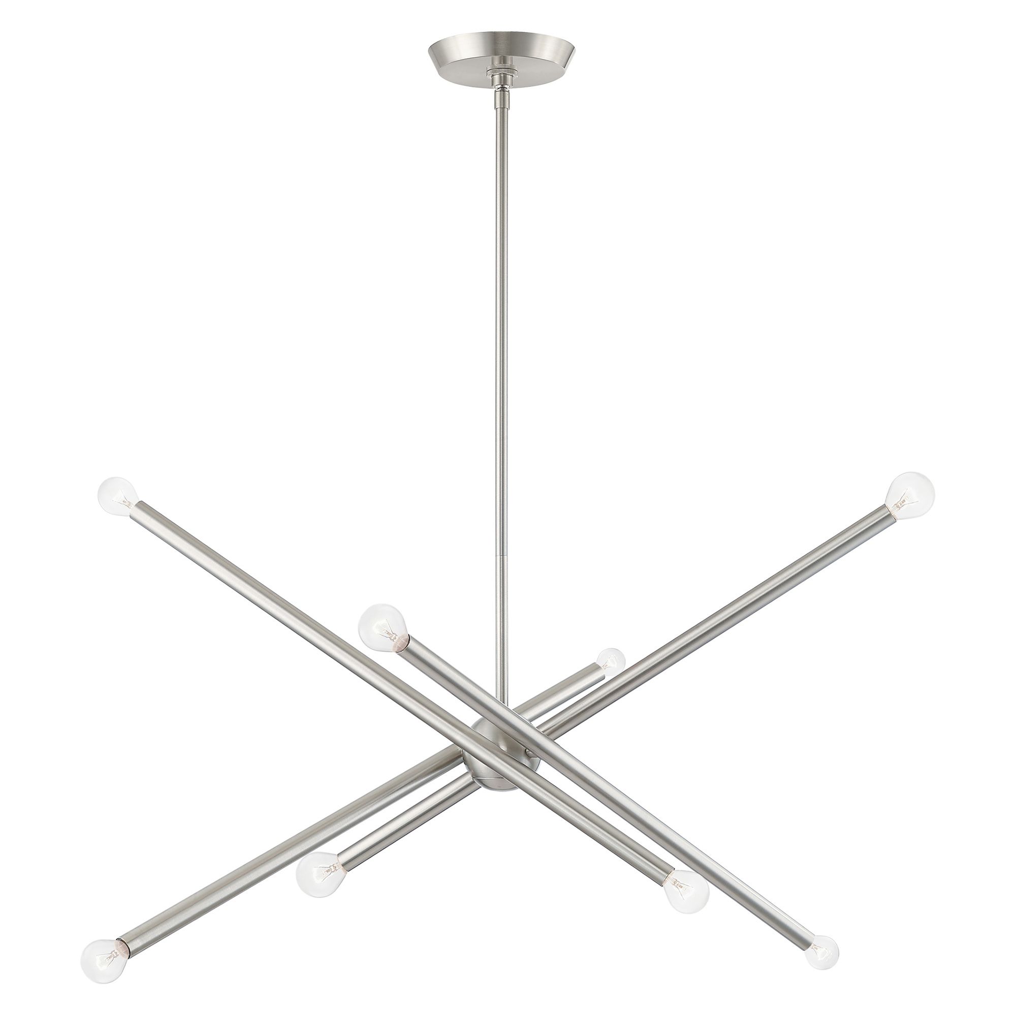 Soho 31 1/2" Wide Brushed Nickel 8-Light Linear Chandelier