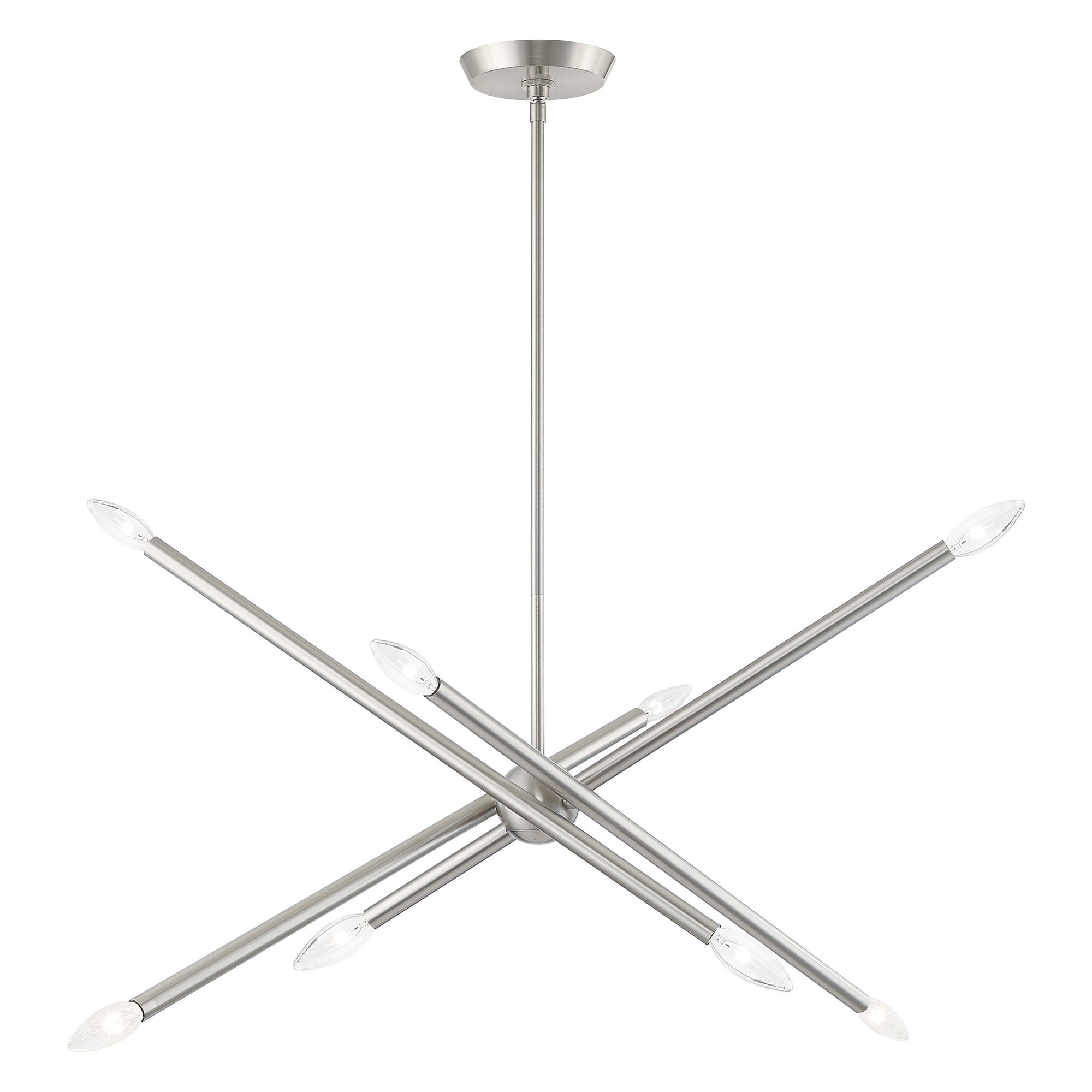 Soho 31 1/2" Wide Brushed Nickel 8-Light Linear Chandelier