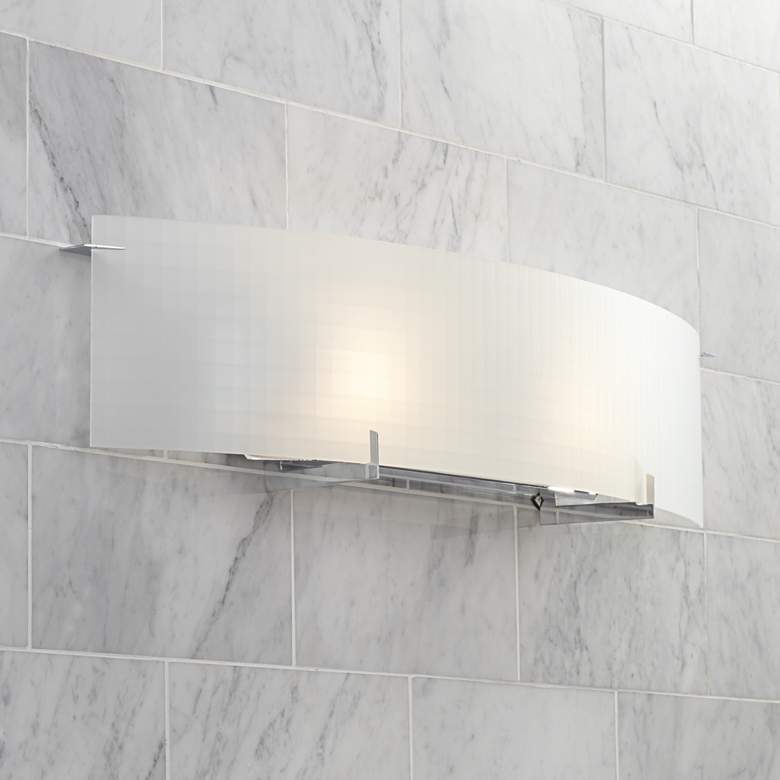 Image 1 Soho 33 3/4 inch Wide Checkered Glass Bathroom Light Fixture