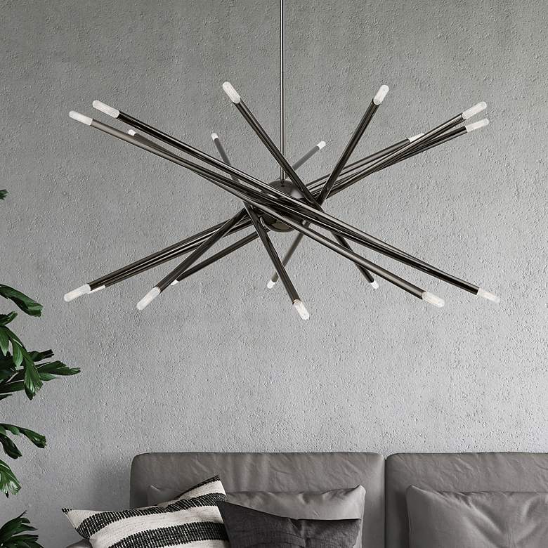 Image 1 Soho 37 1/2" Wide Black Chrome 20-Light Chandelier
