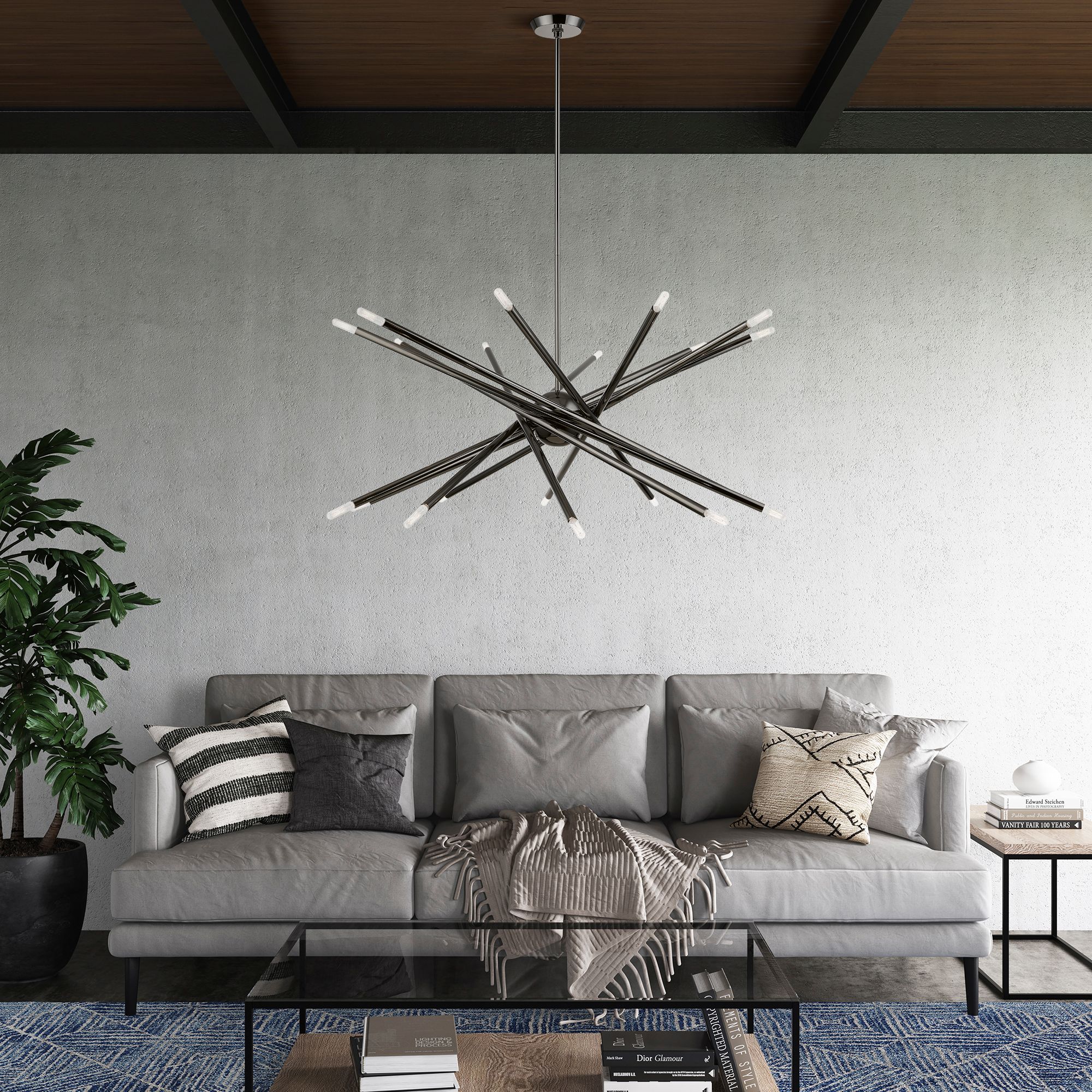 Soho 37 1/2" Wide Black Chrome 20-Light Chandelier