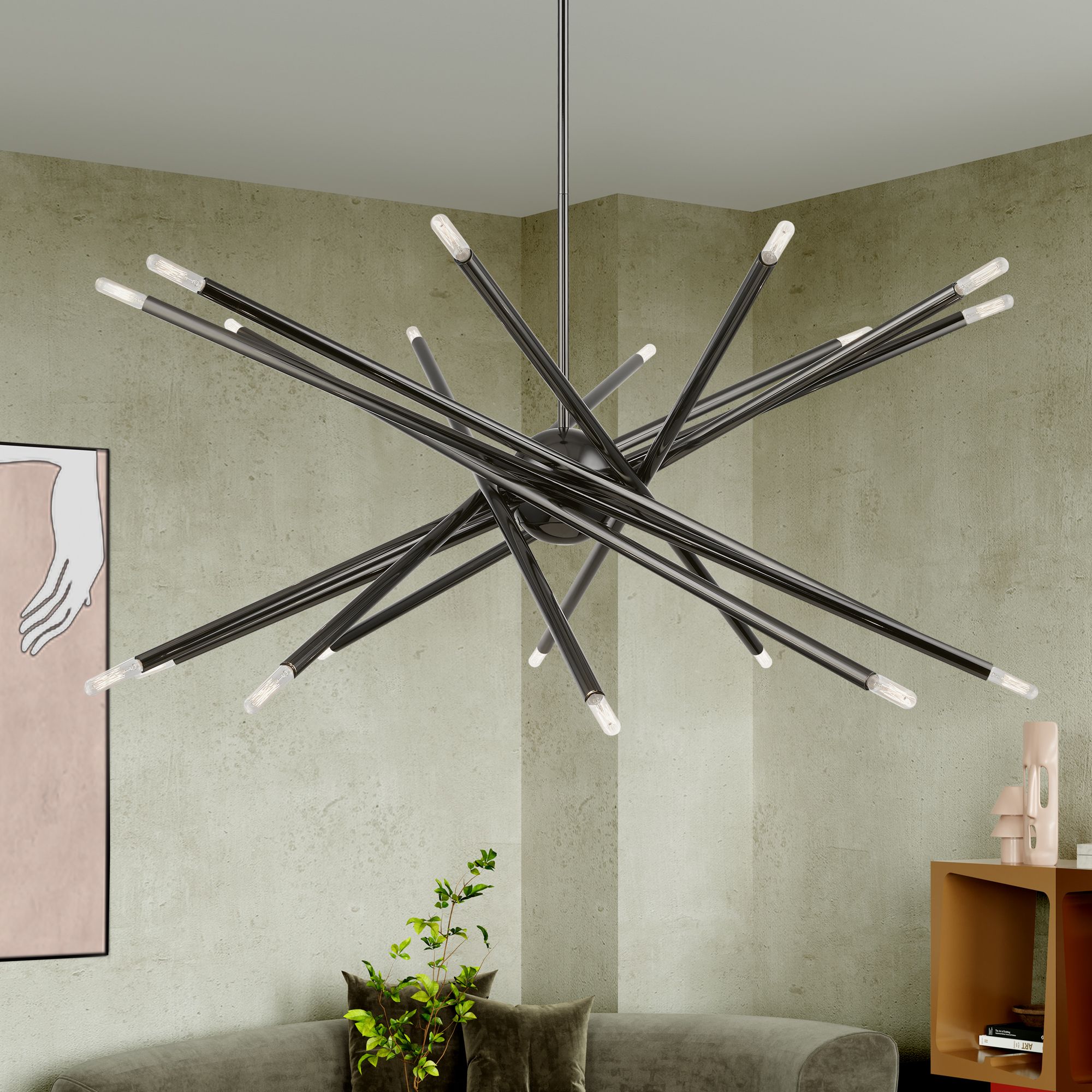 Soho 37 1/2" Wide Black Chrome 20-Light Chandelier