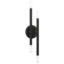 Soho 4 Light Black ADA Sconce with Brushed Nickel Accents