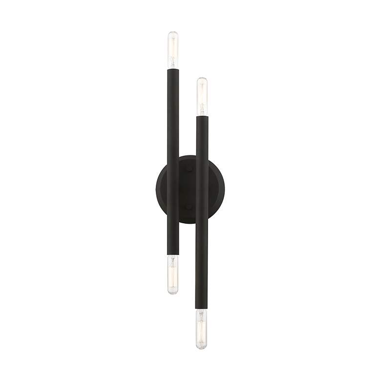 Image 4 Soho 4 Light Black ADA Sconce with Brushed Nickel Accents more views