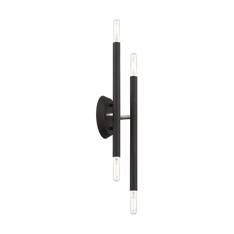 Image 7 Soho 4 Light Black ADA Sconce with Brushed Nickel Accents more views