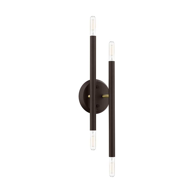 Image 3 Soho 4 Light Bronze ADA Sconce with Antique Brass Accents more views