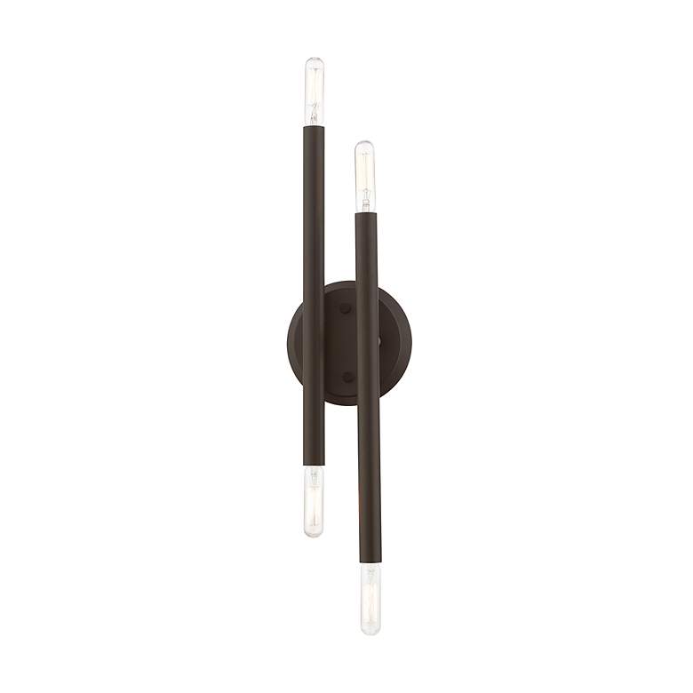 Image 4 Soho 4 Light Bronze ADA Sconce with Antique Brass Accents more views