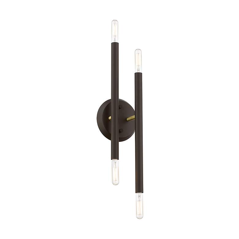 Image 5 Soho 4 Light Bronze ADA Sconce with Antique Brass Accents more views