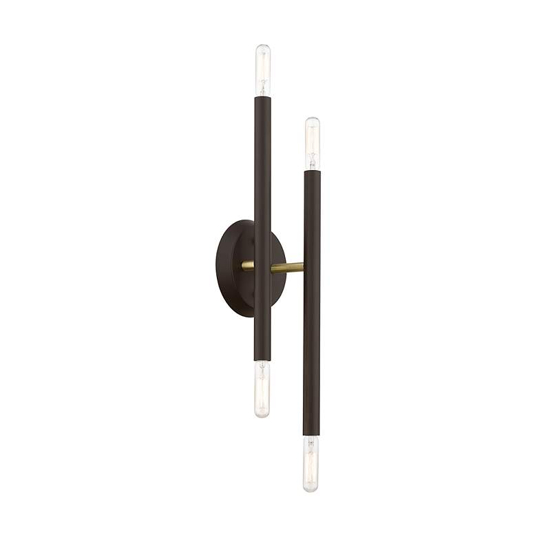 Image 6 Soho 4 Light Bronze ADA Sconce with Antique Brass Accents more views