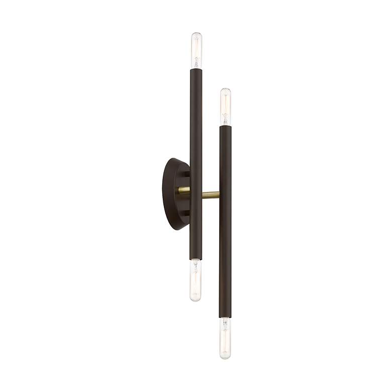 Image 7 Soho 4 Light Bronze ADA Sconce with Antique Brass Accents more views