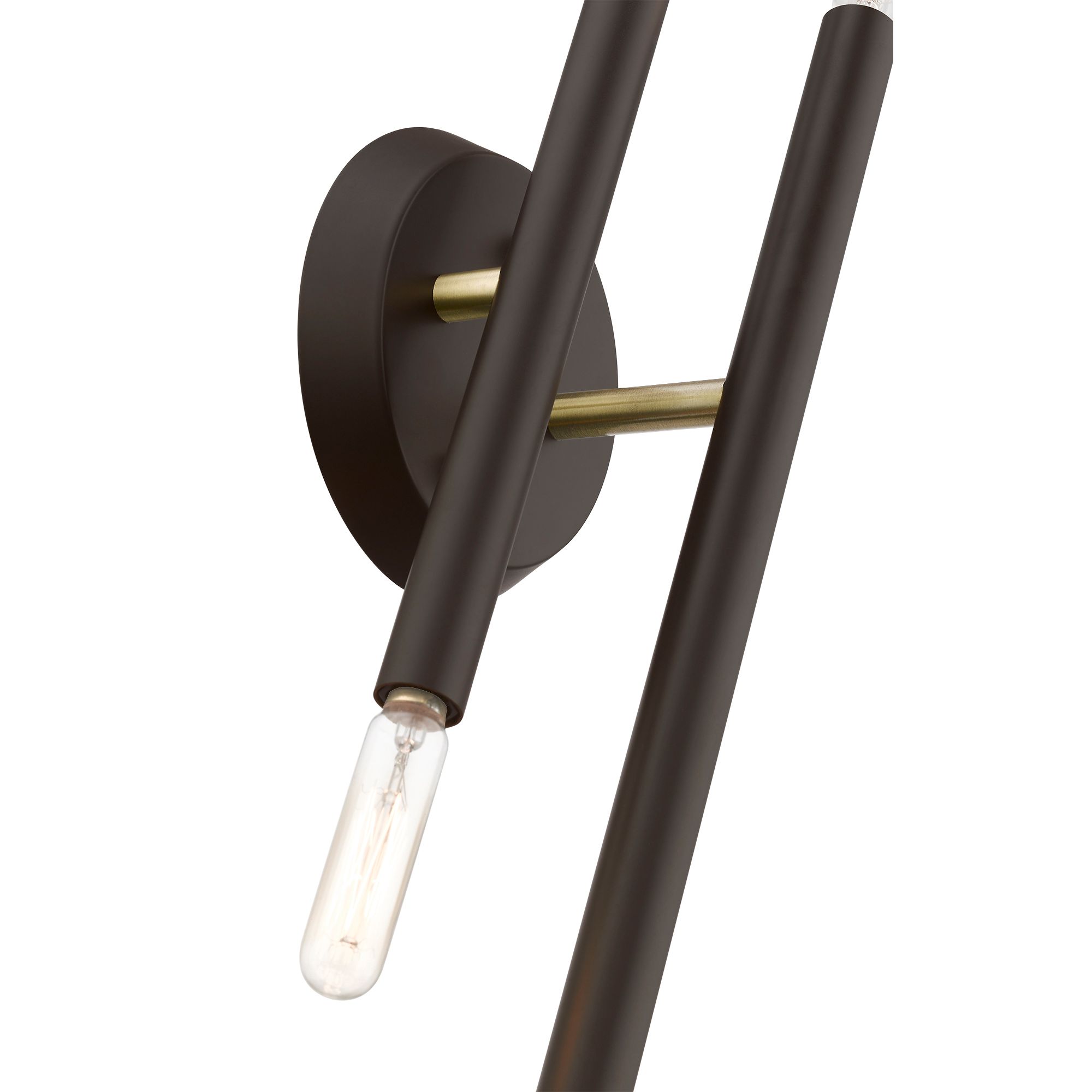 Soho 4 Light Bronze ADA Sconce with Antique Brass Accents