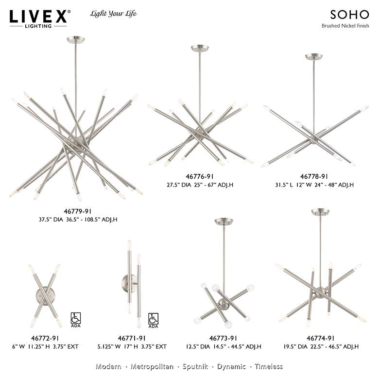 Image 3 Soho 4 Light Brushed Nickel ADA Wall Sconce more views