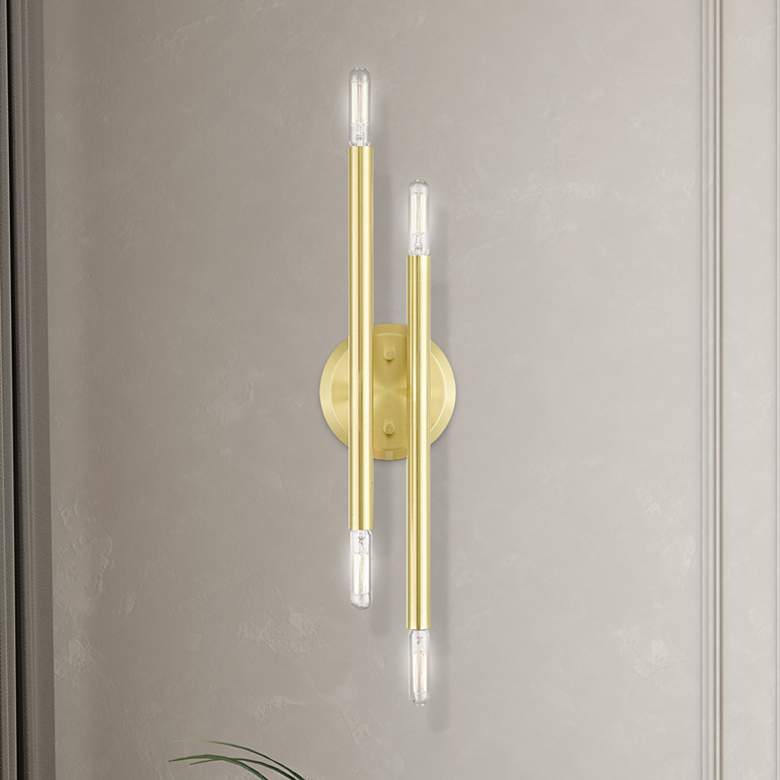 Image 1 Soho 4 Light Satin Brass ADA Wall Sconce