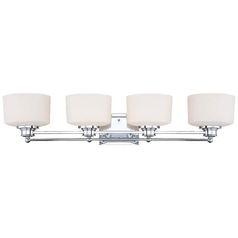 Image 1 Soho; 4 Light; Vanity Fixture with Satin White Glass