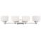 Soho; 4 Light; Vanity Fixture with Satin White Glass
