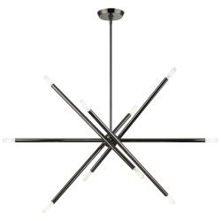 Soho 40 1/2" Wide Black Chrome 10-Light Linear Chandelier