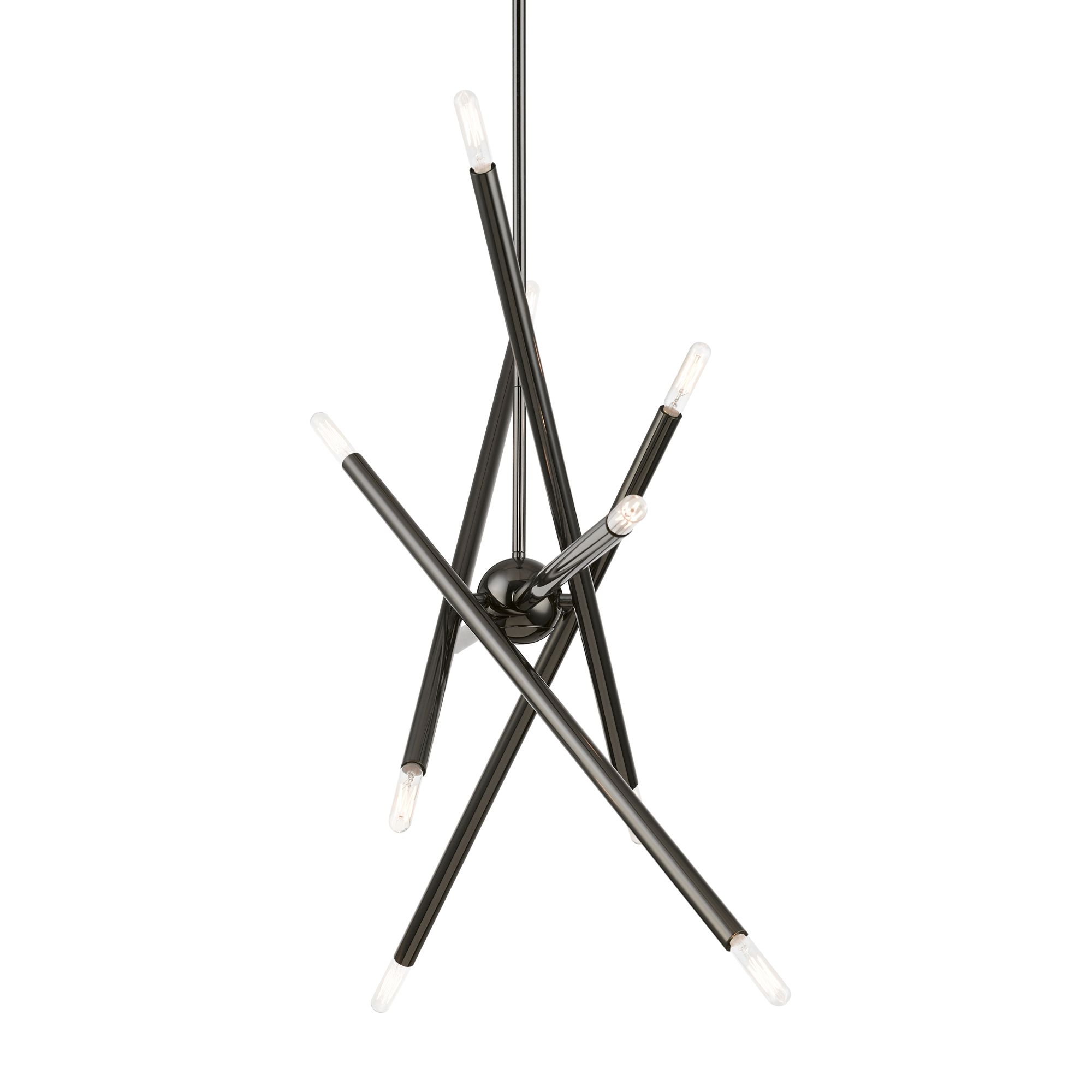 Soho 40 1/2" Wide Black Chrome 10-Light Linear Chandelier in scene