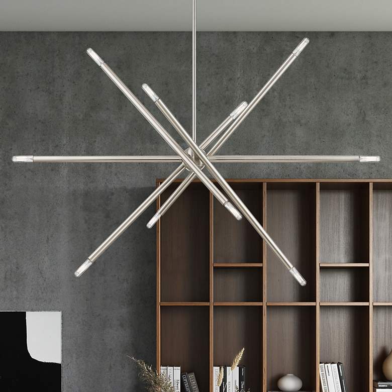 Image 1 Soho 40 1/2" Wide Brushed Nickel 10-Light Chandelier