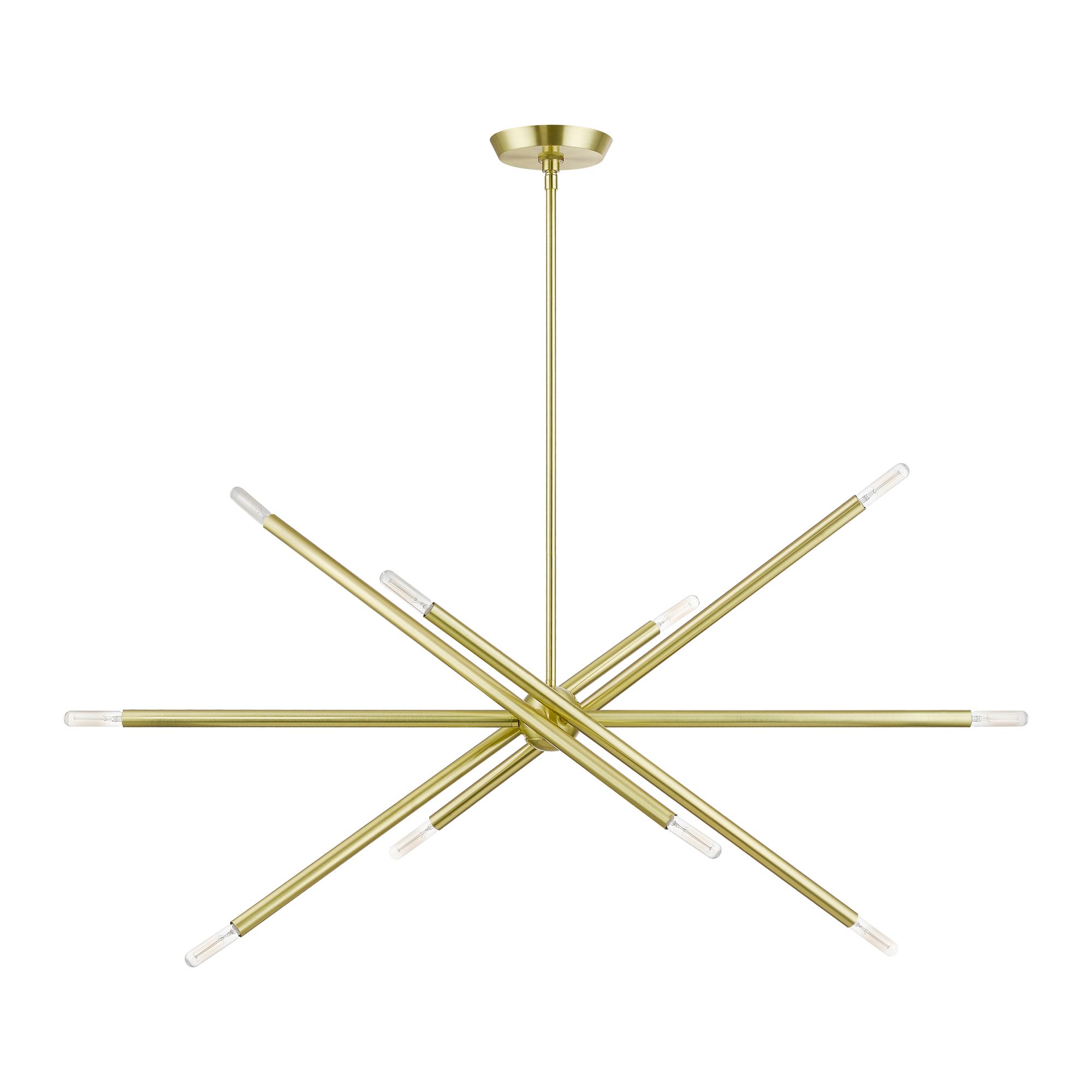 Image 3 Soho 40 1/2" Wide Satin Brass 10-Light Sputnik Pendant more views